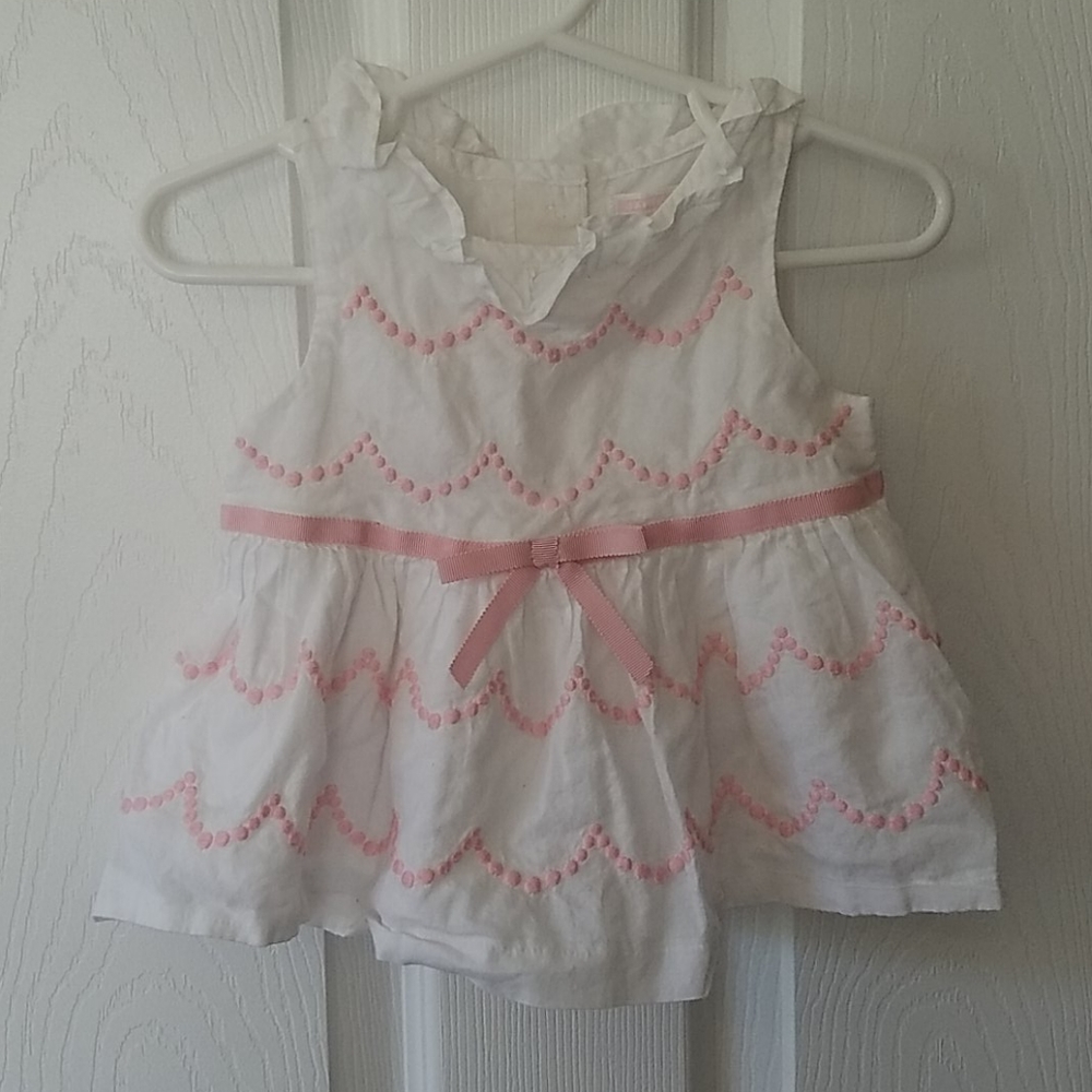 Janie and Jack white and pink blouse 12 to 18 mont
